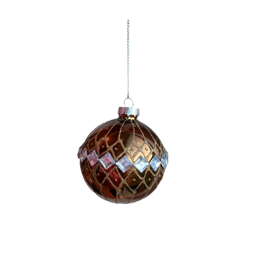 JULEKULE DIAMANT 8CM BRUN